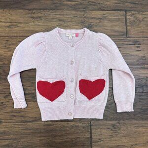Pink Chicken Hearts Cardigan Sweater *